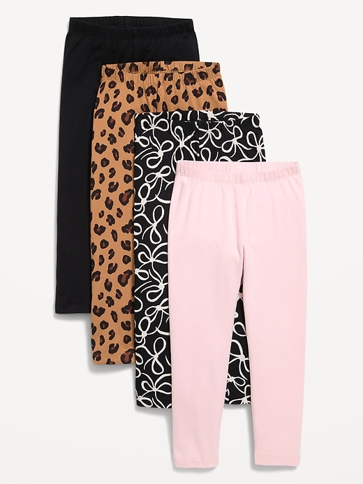 Image number 1 showing, 4-Pack Full-Length Jersey Leggings for Toddler Girls