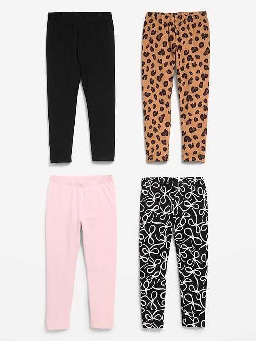 Image number 2 showing, 4-Pack Full-Length Jersey Leggings for Toddler Girls