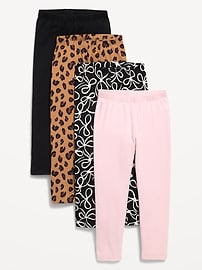 Image number 1 showing, 4-Pack Full-Length Jersey Leggings for Toddler Girls