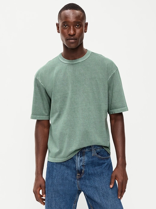 Image number 1 showing, Garment-Dyed Heavyweight Cropped T-Shirt
