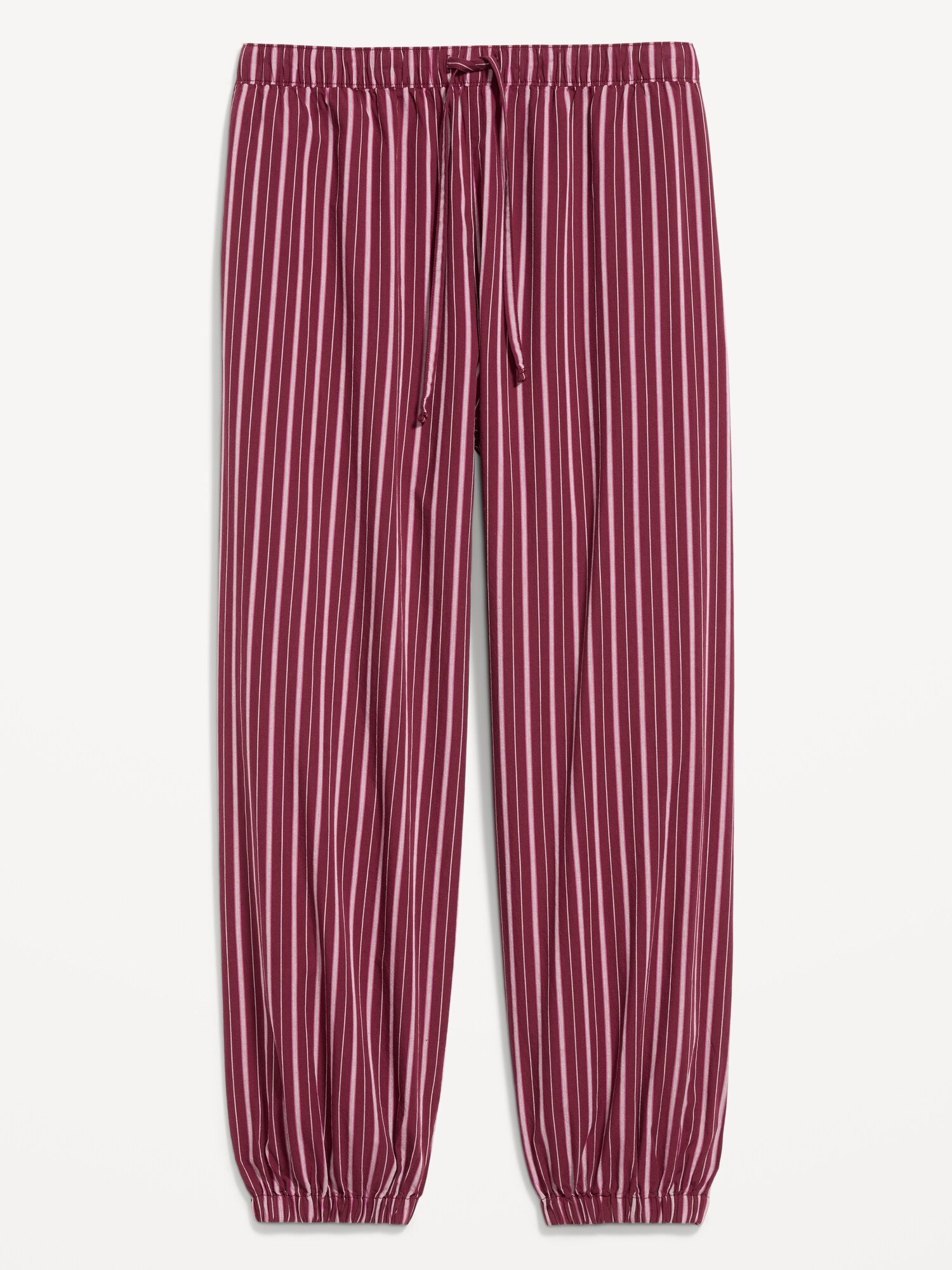 Женские брюки Old Navy Cinched Poplin Balloon, цвет: Бордовый полосатый — фото 4
