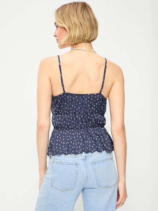 Image number 2 showing, Lace-Trim Smocked-Waist Tank Top