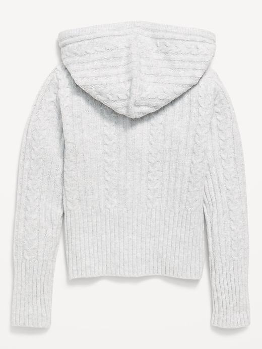 Image number 2 showing, Fitted Cable-Knit Full-Zip Hoodie for Girls