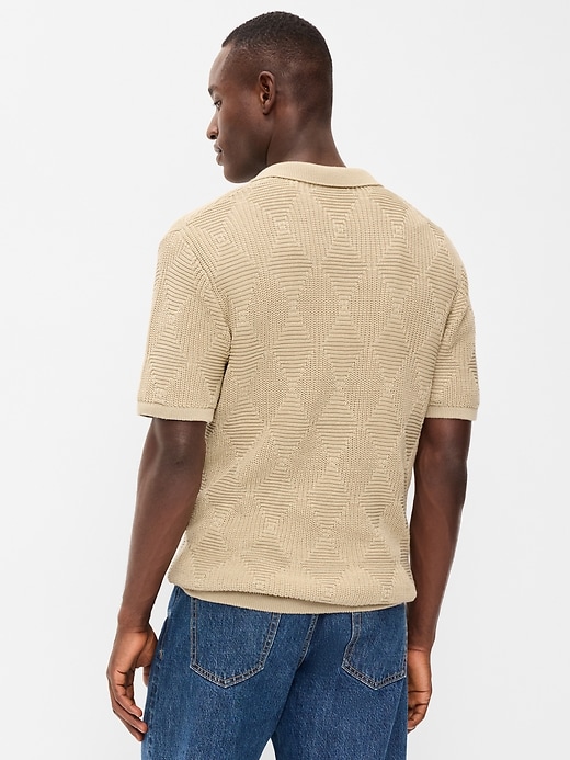 Image number 2 showing, Mixed-Stitch Polo Sweater