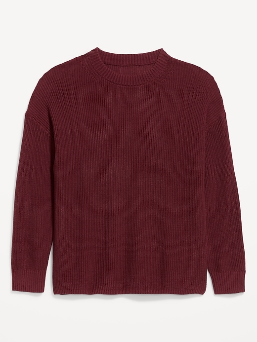 Image number 1 showing, Crew-Neck Shaker Stitch Tunic Sweater