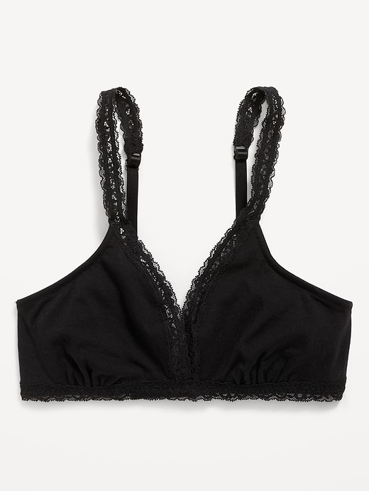 Image number 3 showing, Lace-Trim Cotton Triangle Bralette