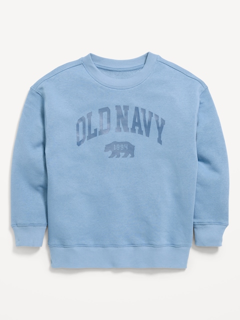 Oversized Logo Graphic Crew-Neck Sweatshirt for Boys