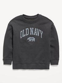 Image number 1 showing, Oversized Logo Graphic Crew-Neck Sweatshirt for Boys