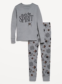 Image number 1 showing, Gender-Neutral Snug-Fit Graphic Pajama Set for Kids