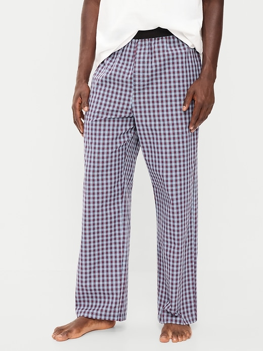 Image number 1 showing, Elastic-Waist Poplin Pajama Pant