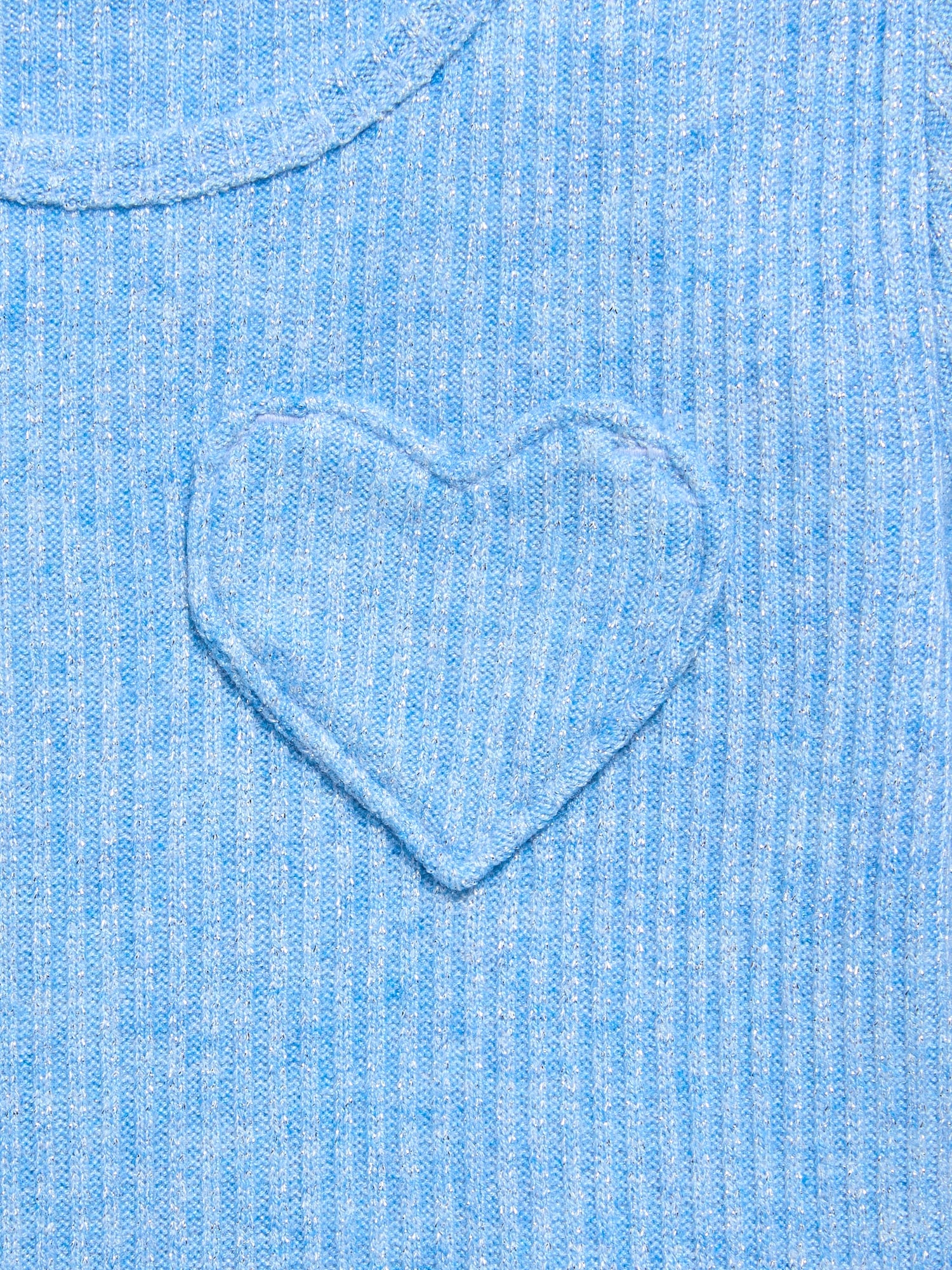 Long-Sleeve Ribbed Heart Pocket Dress for Toddler Girls
