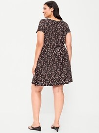 Image number 3 showing, Short-Sleeve Mini Swing Dress