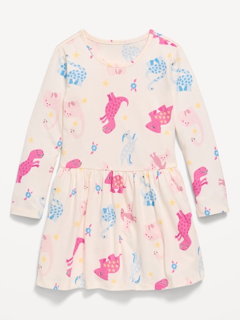 Printed Long-Sleeve Dress for Toddler Girls