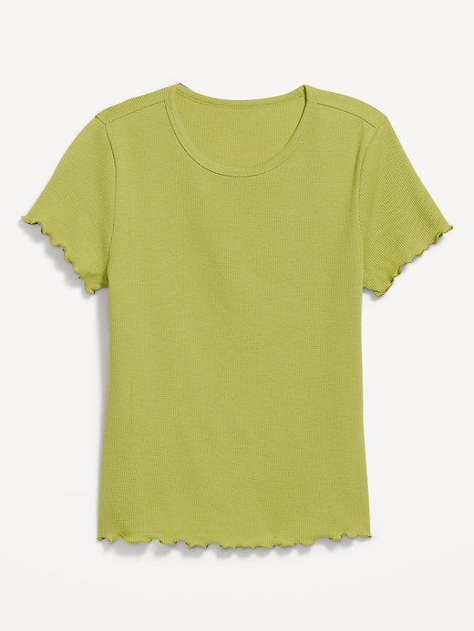 Image number 5 showing, Fitted Waffle-Knit Cropped T-Shirt