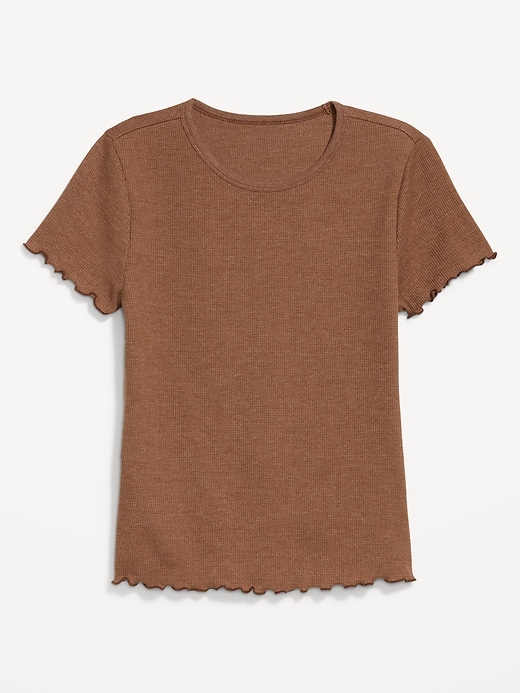 Image number 5 showing, Fitted Waffle-Knit Cropped T-Shirt