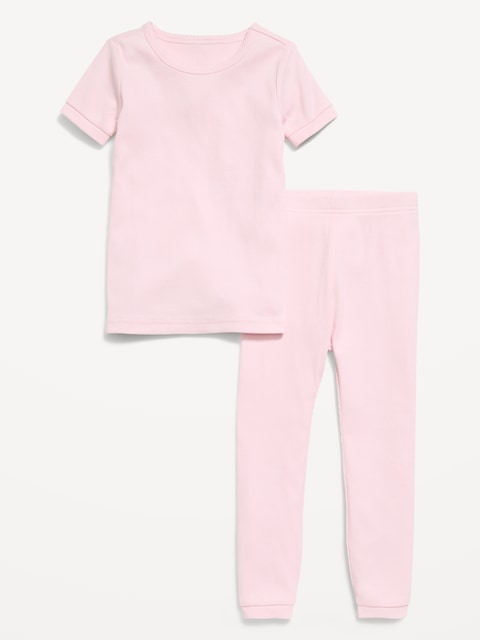 Snug-Fit Ribbed Pajama Set for Toddler & Baby