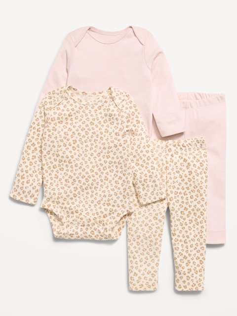 Long-Sleeve Bodysuit and Leggings 4-Piece for Baby