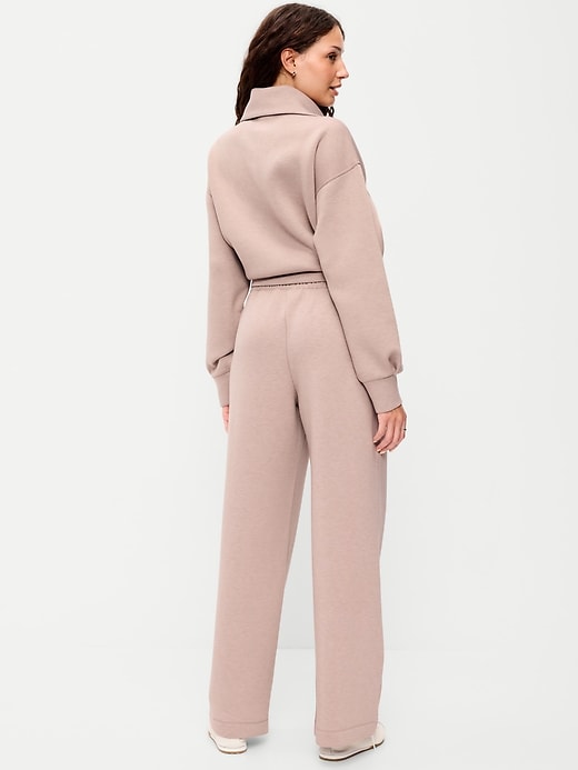 Image number 3 showing, High-Waisted Bounce Fleece Wide-Leg Sweatpants
