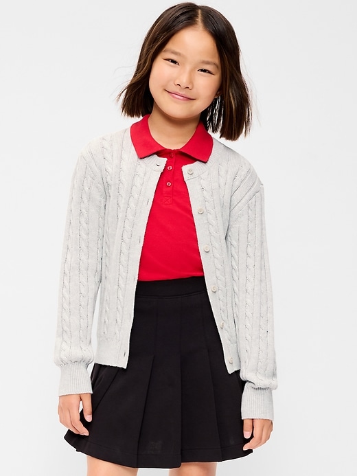 Image number 1 showing, Cable-Knit Cardigan Sweater for Girls