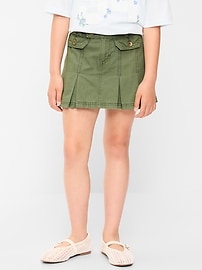 Image number 1 showing, Pleated Utility Twill Skirt for Girls