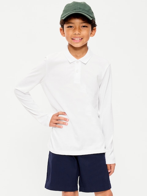 School Uniform Long-Sleeve Polo Shirt for Boys