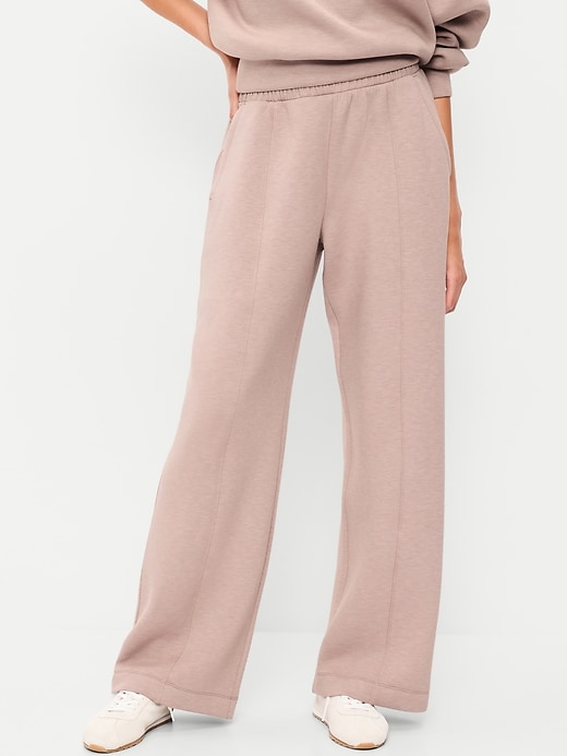 Image number 2 showing, High-Waisted Bounce Fleece Wide-Leg Sweatpants