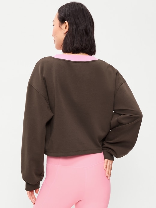 Image number 2 showing, Dynamic Fleece Oversized Cropped Sweatshirt