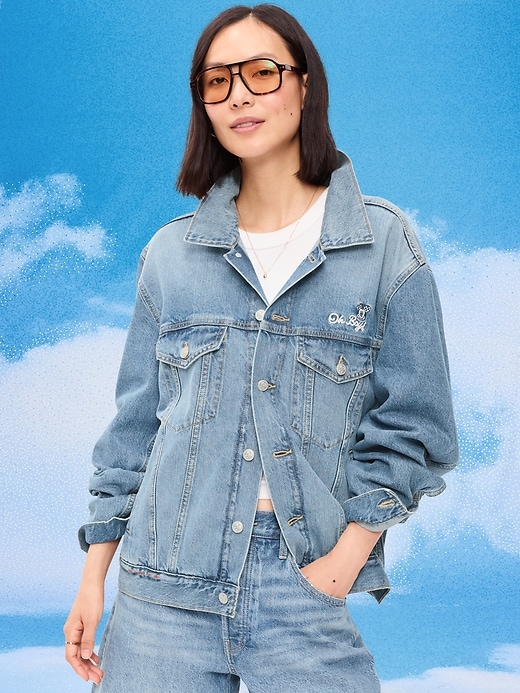 Image number 1 showing, Old Navy x Disney Mickey Mouse Denim Trucker Jacket for Adults