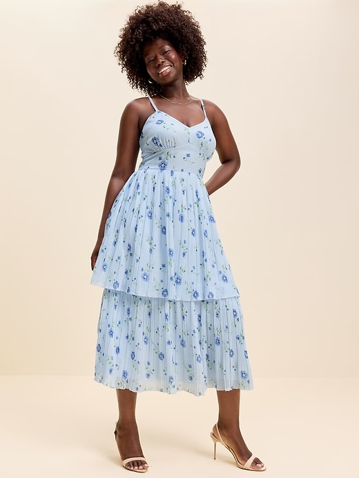 Image number 7 showing, The Occasion by Old Navy Pleated Fit & Flare Midi Dress