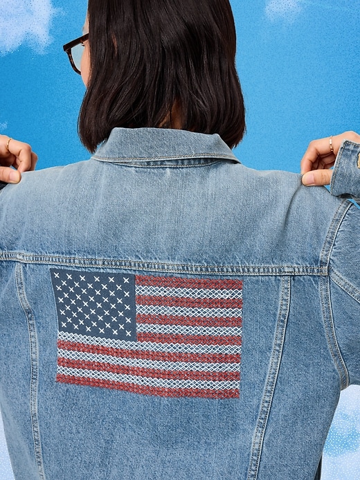 Image number 4 showing, Old Navy x Disney Mickey Mouse Denim Trucker Jacket for Adults