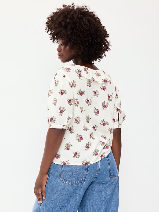 Image number 6 showing, Ruffle Collar Tie-Front Top