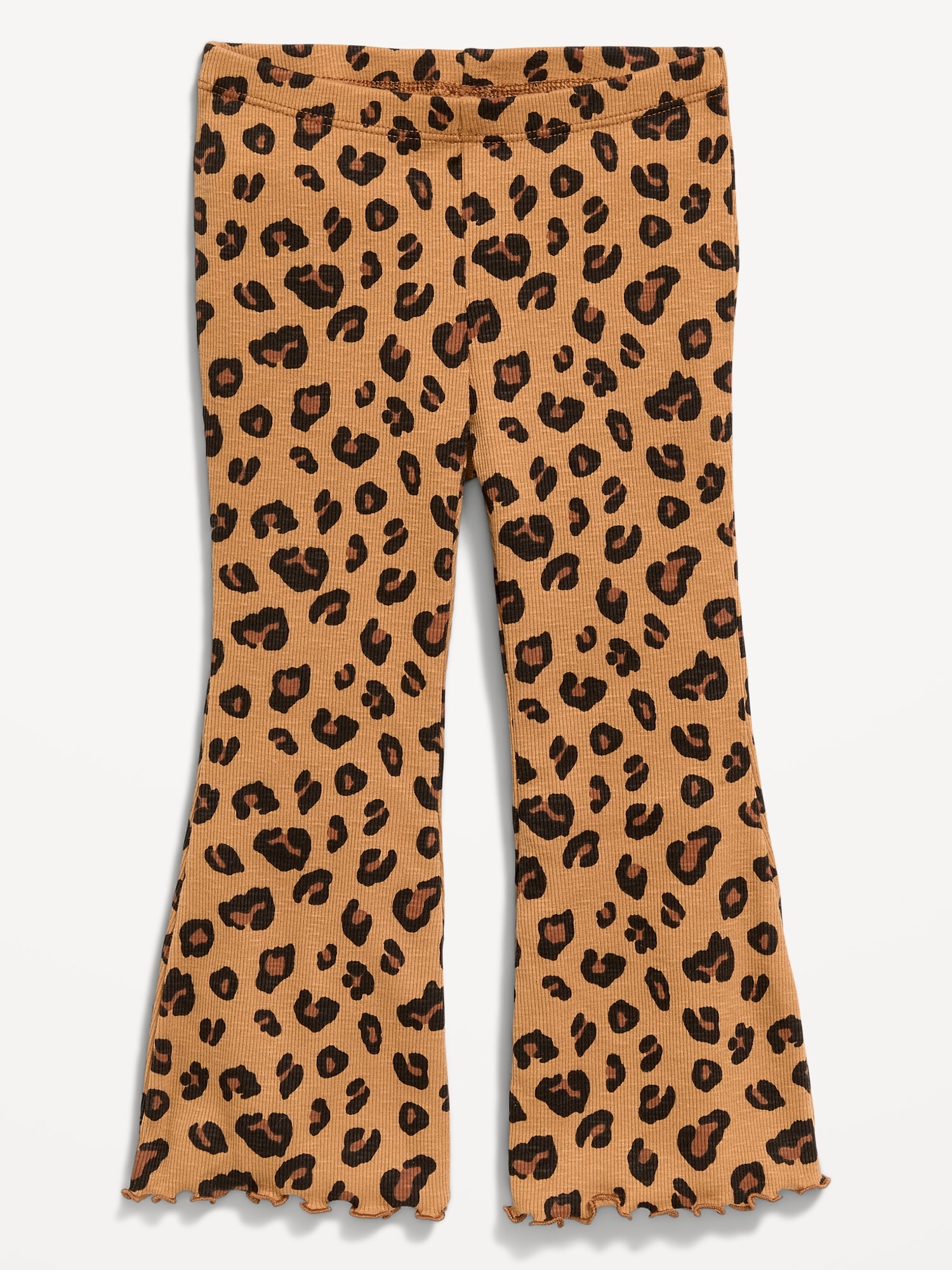 Printed Ribbed Flare-Leg Leggings for Toddler Girls