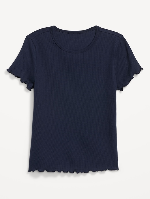 Image number 5 showing, Fitted Waffle-Knit Cropped T-Shirt