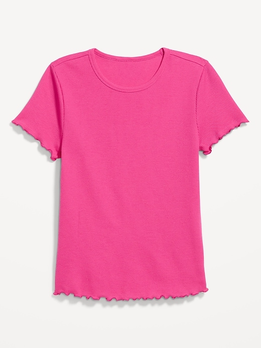Image number 5 showing, Fitted Waffle-Knit Cropped T-Shirt