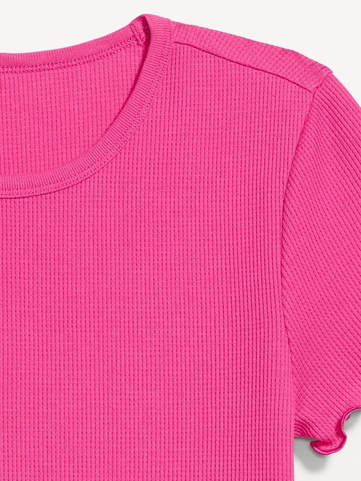 Image number 4 showing, Fitted Waffle-Knit Cropped T-Shirt