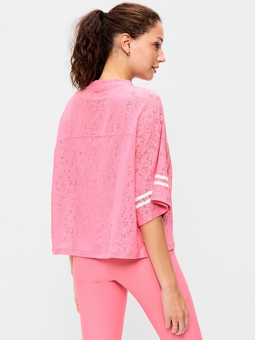 Image number 2 showing, Oversized Cropped Football T-Shirt