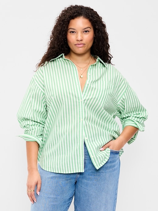 Image number 7 showing, Oversized Button-Down Boyfriend Shirt