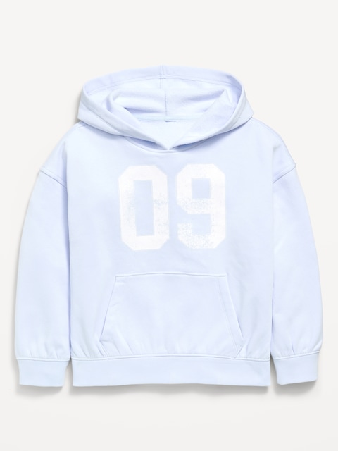 Oversized Graphic Pullover Hoodie for Girls