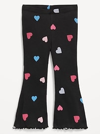 Image number 1 showing, Printed Ribbed Flare-Leg Leggings for Toddler Girls