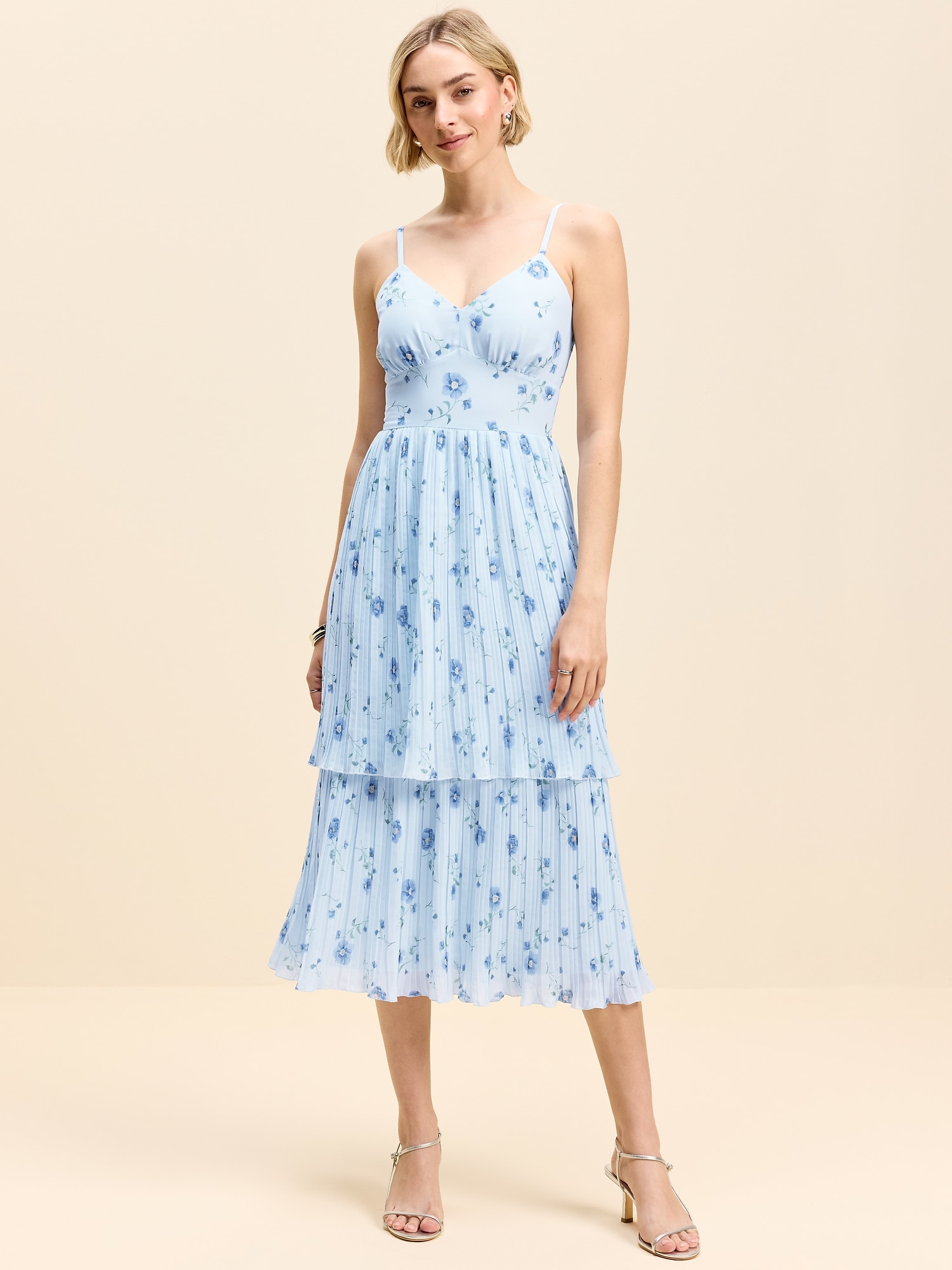 The Occasion by Old Navy Pleated Fit & Flare Midi Dress