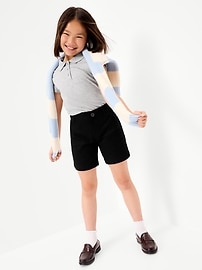 Image number 3 showing, School Uniform Twill Bermuda Shorts for Girls
