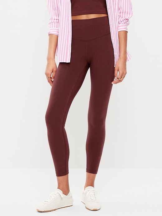 Image number 1 showing, High-Waisted PowerChill 7/8 Cotton Leggings