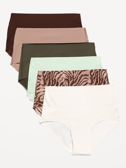 Image number 1 showing, High-Waisted No-Show Brief Underwear 6-Pack