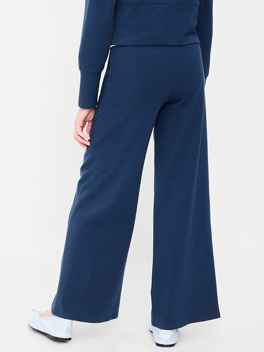 Image number 2 showing, Foldover Jersey Knit Wide-Leg Pants for Girls