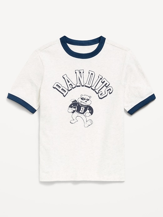 Image number 1 showing, Softest Short-Sleeve Graphic Ringer T-Shirt for Boys