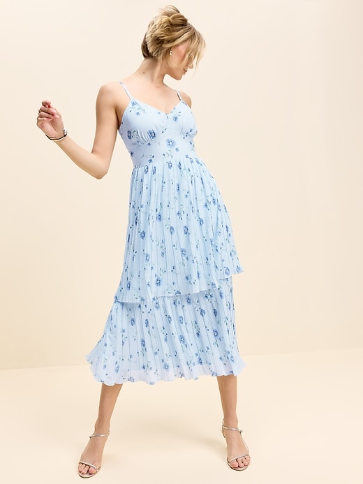 Image number 3 showing, The Occasion by Old Navy Pleated Fit & Flare Midi Dress