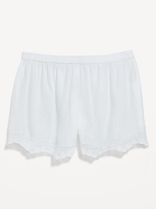 Image number 1 showing, High-Waisted Lace-Trim Shorts