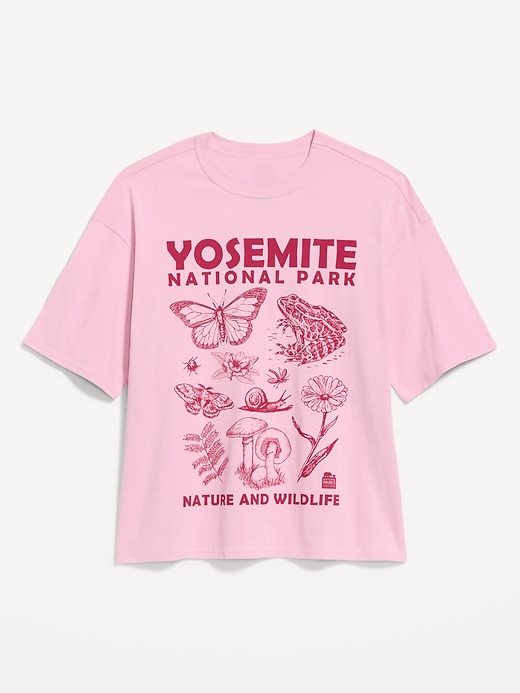 Image number 1 showing, Yosemite National Park™ Crew-Neck Oversized Crop T-Shirt