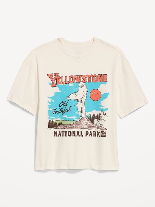 Image number 3 showing, Yellowstone National Park™ Crew-Neck Oversized Crop T-Shirt