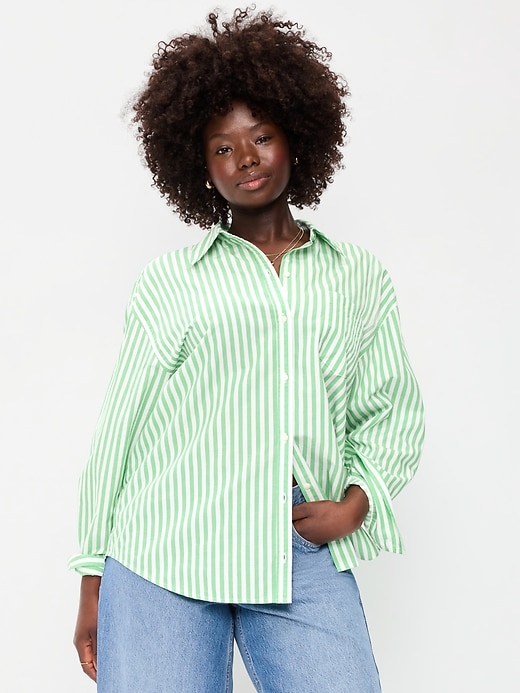Image number 5 showing, Oversized Button-Down Boyfriend Shirt